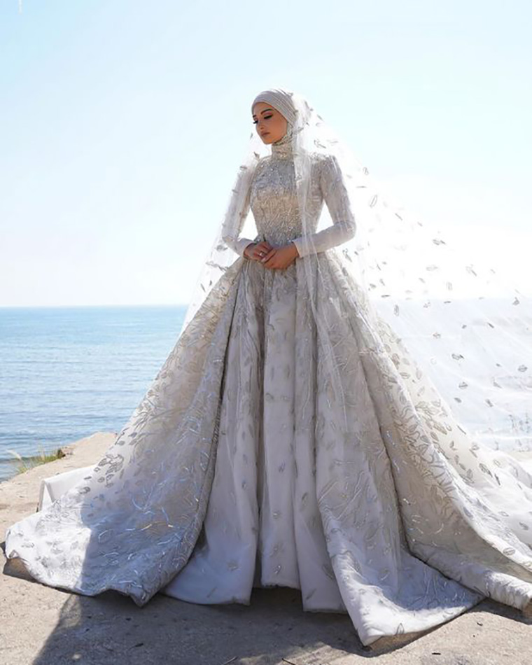 صور فساتين زفاف محتشمة للعروس المحجبة موضة صيف 2023