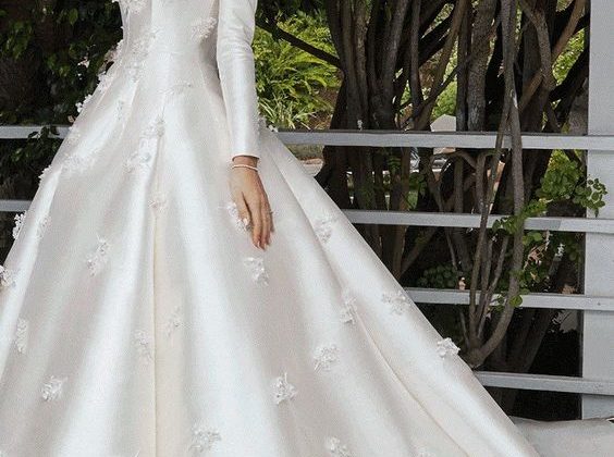 اجمل تصميمات فساتين زفاف من الحرير 